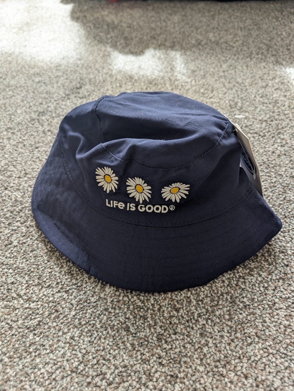 Life Is Good Navy Daisy Embroidered Bucket Hat 6-12 Months